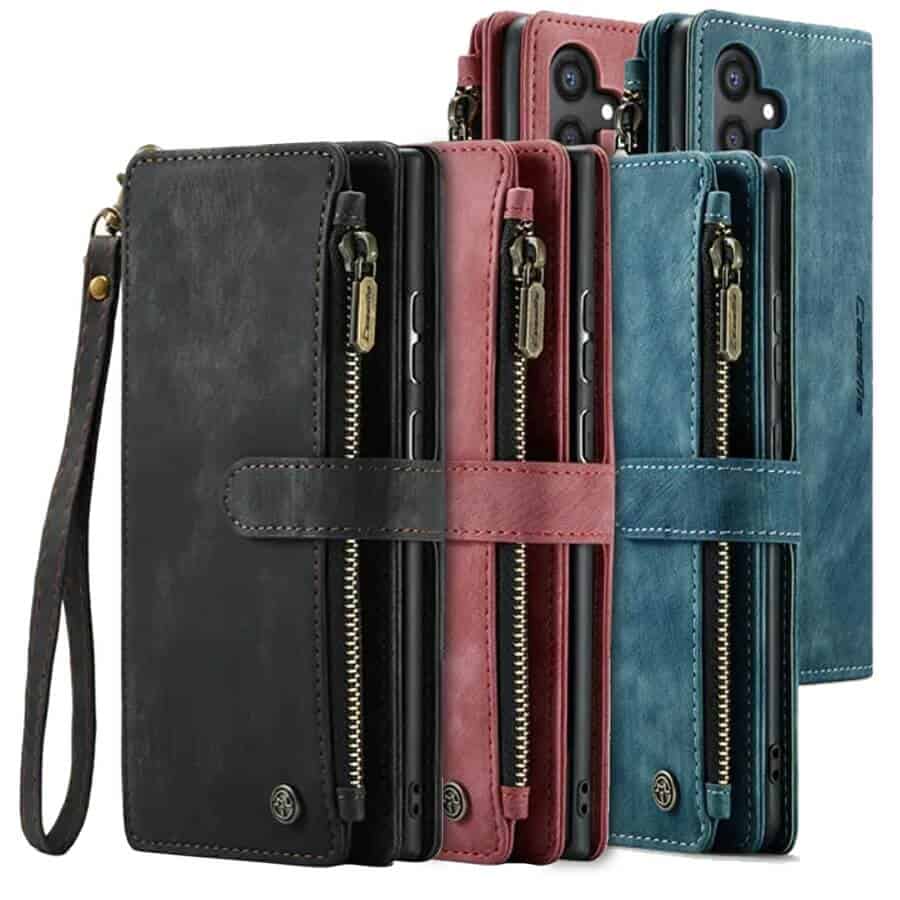 CaseMe C30 For Samsung Galaxy S24 FE Vintage Leather Folio Zipper Wallet Case with Magnetic Closure and 7 Card Slots CaseMe C30 For Samsung Galaxy S24 FE Vintage Leather Folio Zipper Wallet Case with Magnetic Closure and 7 Card Slots